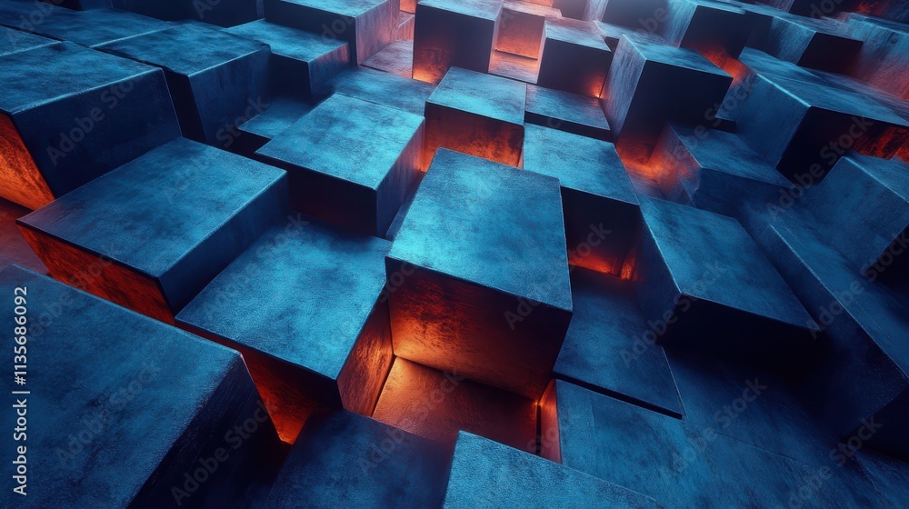 Aufkleber abstract design rotating cube seamless looped animatio