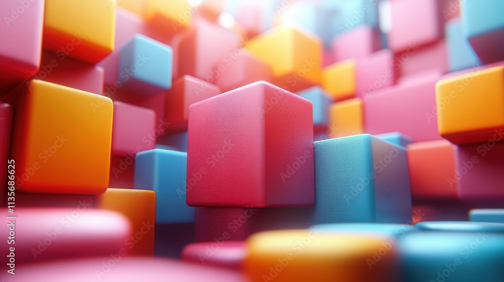 Poster abstract geometric background 3d render composition of geometric shape
