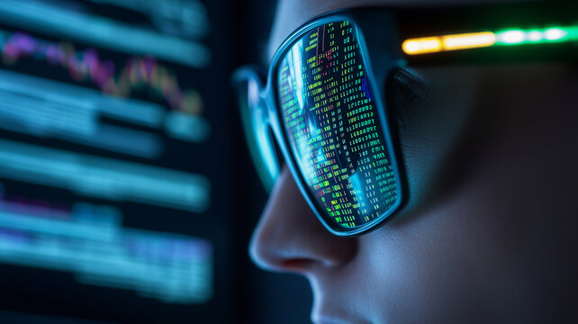  Screen code reflections in eyeglasses
