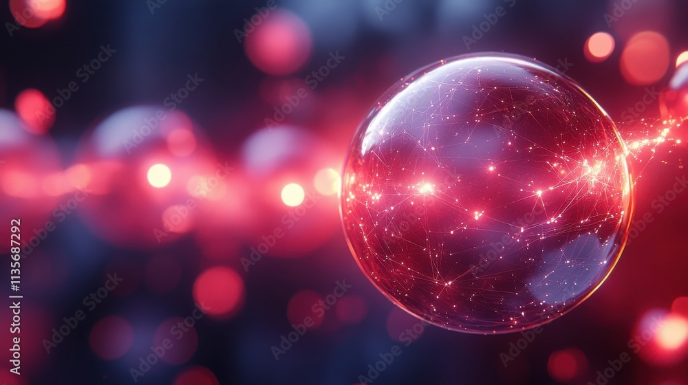Poster abstract geometric design rotating polygonal sphere seamless looped animatio