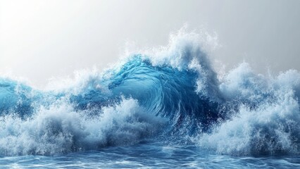 Powerful ocean waves crashing against the shore during the day