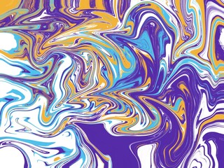 Abstract fluid swirl background oil backdrop purple gold blue color
