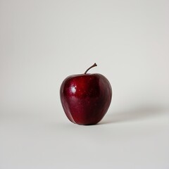A bright red apple, isolated in white, white background