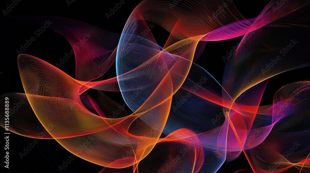 Fototapete a collection of abstract shapes and lines that can be used as design elements in various projects