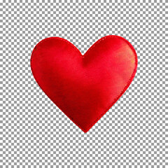 Vibrant Red Heart with Unique Grid Design on transparent background, png, psd
