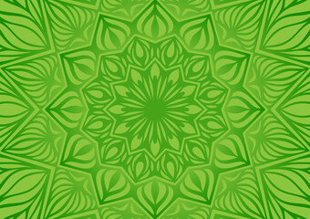 Green plant soft art mandala flower pattern background