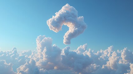 Unique cloud formation resembling a question mark in the sky