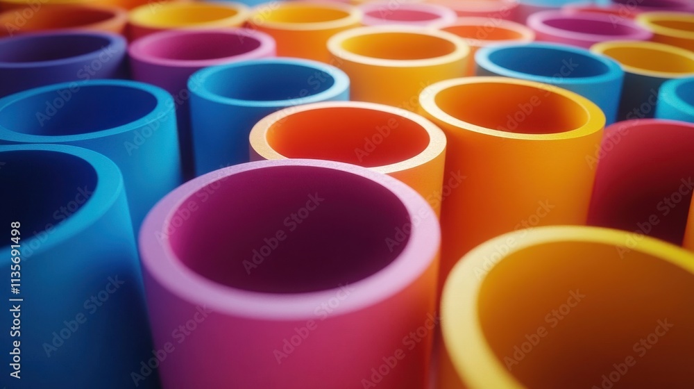 Poster abstract minimalist animation colorful rotating shapes 3d render seamless looped vide