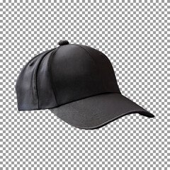 Elegant Black Cap for a Modern Look on transparent background, png, psd
