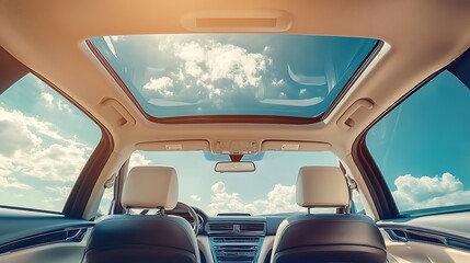 A panoramic sunroof in a contemporary vehicle