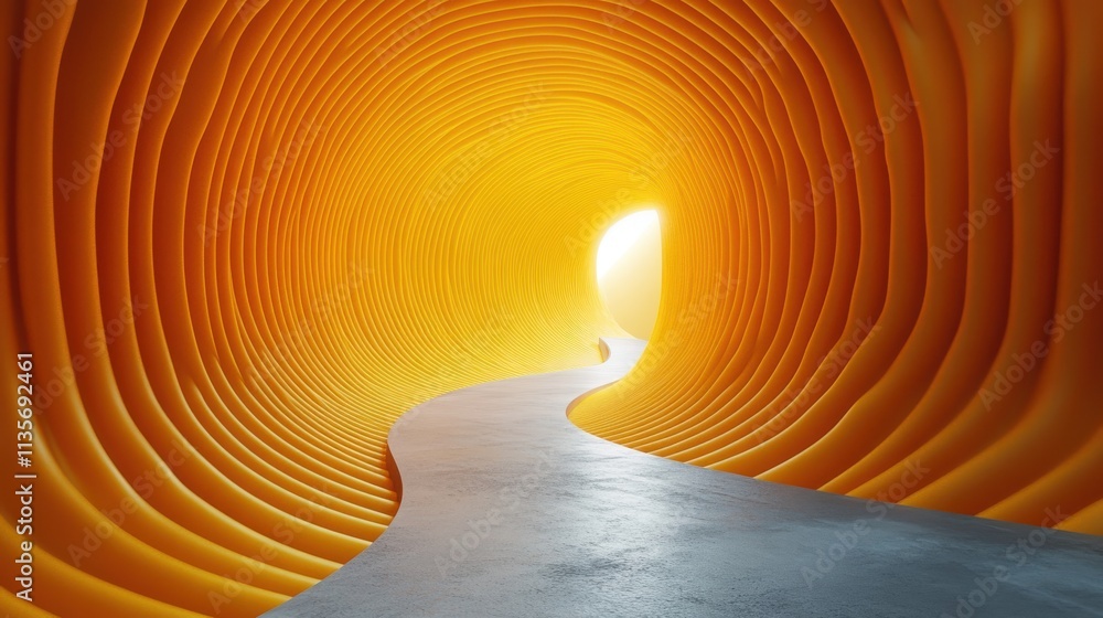 Poster abstract minimalist animation yellow rotating shapes 3d render seamless looped vide