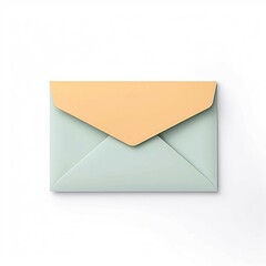 Pastel Envelope , Isolated white background, flat lay 
