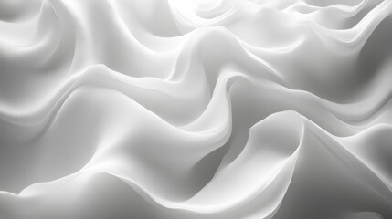 Fototapeta premium Flowing white silk fabric background, elegant