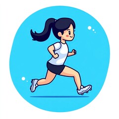 Daily workout reminders featuring a woman running in a blue circle promoting fitness health and motivation for active lifestyle enthusiasts