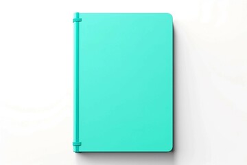 Cyan Journal , Isolated white background, flat lay