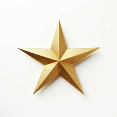 Obraz premium gold star ornament , Isolated white backgrounda, flat lay 