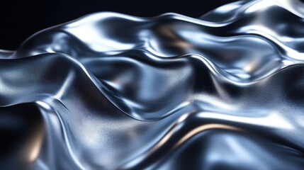 Fototapeta premium abstract silver shape on dark background 3d rende
