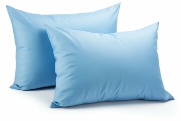 Light Blue Pillow , Isolated white background, flat lay