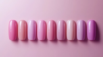 Colorful Nail polish pattern background,Bottles of nail polish, each containing liquid cosmetics,Set colors nail polish isolated on color background,beauty,fashion concept,space for text.