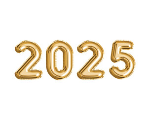 Golden number 2025 decorative air balloon for New Year Eve, countdown, wedding, birthday celebrated party