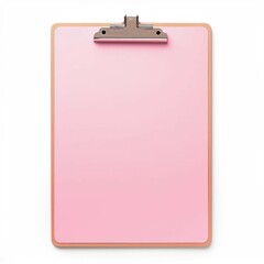 pink clipboard , Isolated white background, flat lay