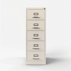 file cabinet , Isolated white background, flat lay