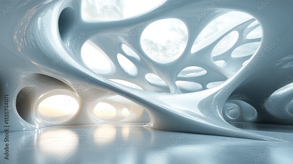 Poster abstract structure 3d rende