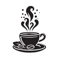 Coffee cup silhouette icon, tea cup logo, symbols vector illustration silhouette image template.eps 10.