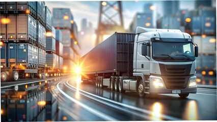 Floating Transportation Route with Budget Concept Elegant Vector for Cost Management Logistics Against Abstract Bokeh Background