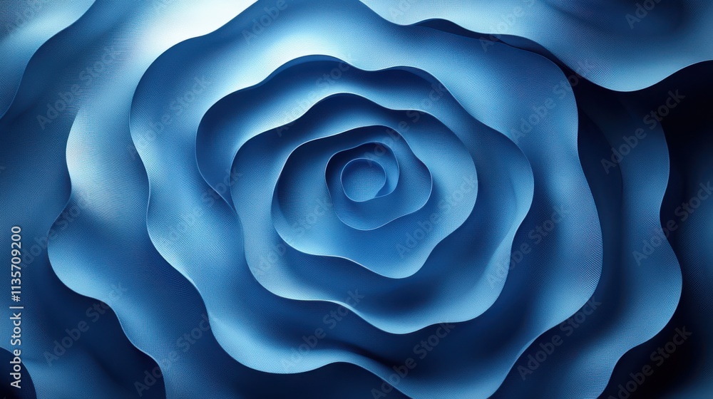 Poster abstract vertical animation blue geometric background with rotating circles seamless looped video 3d