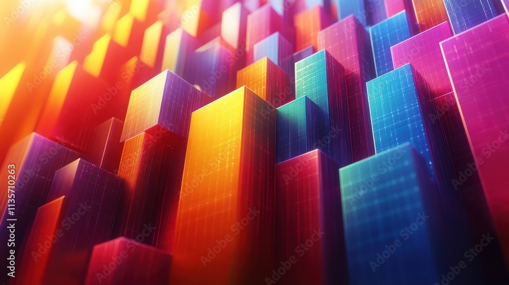 Poster abstract vertical animation colorful geometric background 3d render seamless looped vide