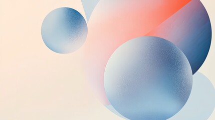 Abstract spheres, pastel colors, modern art