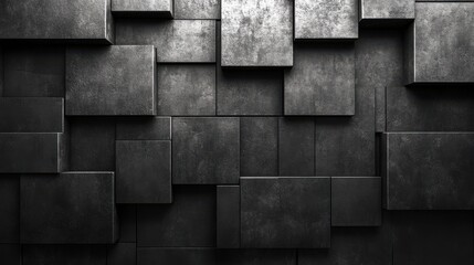 abstract vertical animation dark geometric background with rotating cubes seamless looped video 3d rende