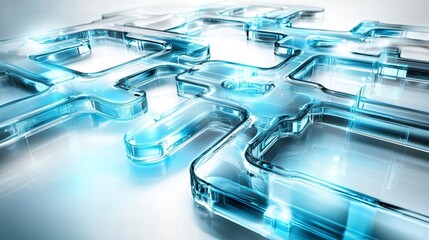 Fototapeta premium Abstract Glass Structure, Futuristic Technology Background