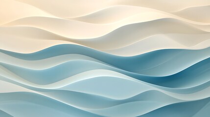Obraz premium Light blue and cream wavy lines a simple background