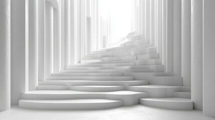 abstract vertical animation white geometric background design seamless looped video 3d rende