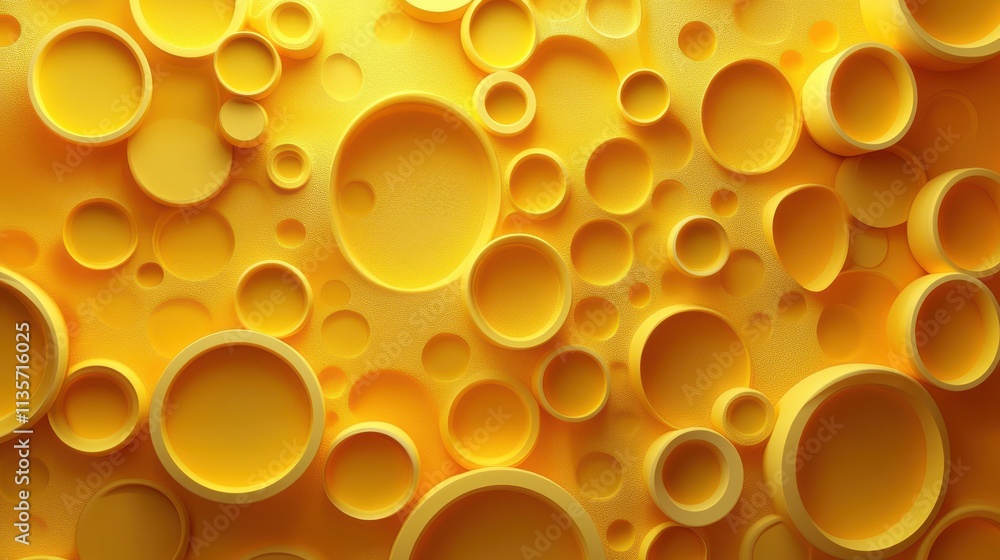 Poster abstract vertical animation yellow geometric background with rotating circles seamless looped video 