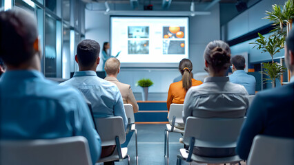 Corporate training on environmental responsibility concept as Employees attending a workshop or seminar focused on corporate environmental responsibility highlighting best practices and sustainable in