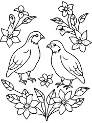 Obraz premium birds and flowers