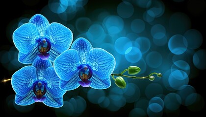 Luxury orchid background design with golden line on dark blue color. 