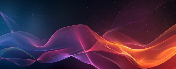 Obraz premium Abstract Waves of Color in a Digital Space