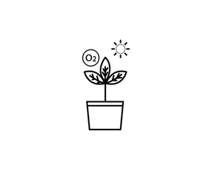Photosynthesis icon vector symbol design illustration
