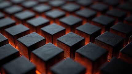 Obraz premium black cubes 3d rende