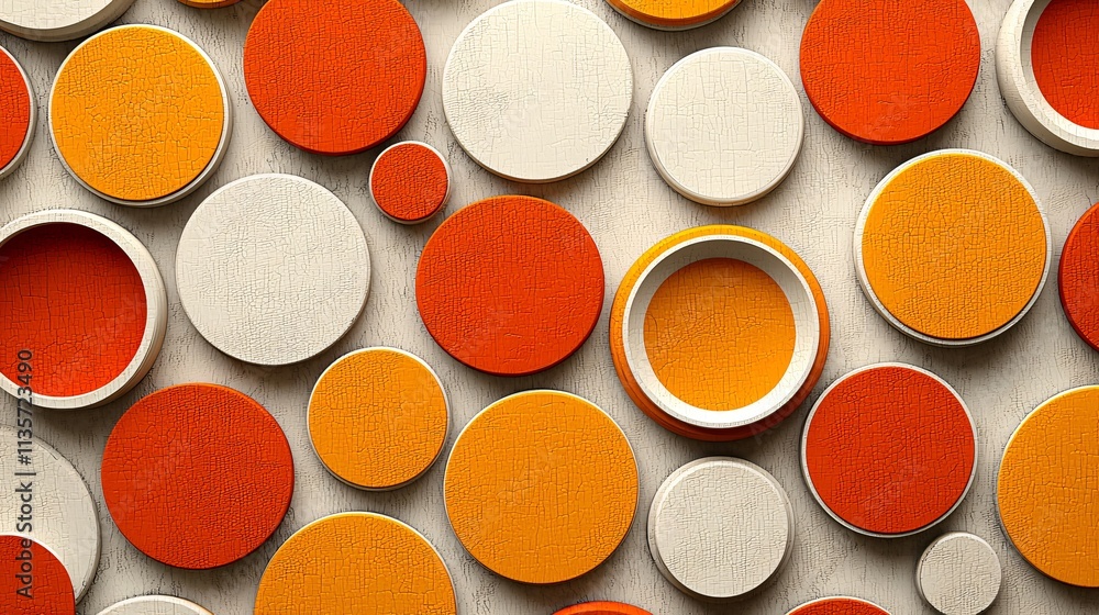 Poster abstract orange white circle pattern background texture