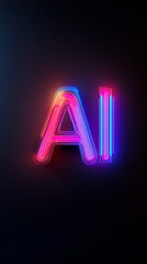 Artificial Intelligence symbol created in Neon Lettering.
