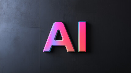 Artificial Intelligence symbol created in Neon color Lettering.