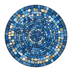 Ancient greece style mosaic mandala. Interweaving mosaic decorative element. Decorative antique stone ornament.