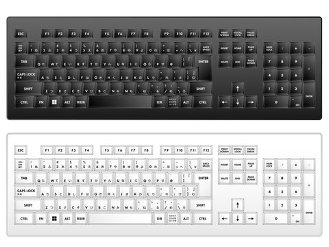 デスクトップ用JISキーボード白と黒