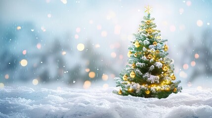 Obraz premium A Snowy Christmas Tree