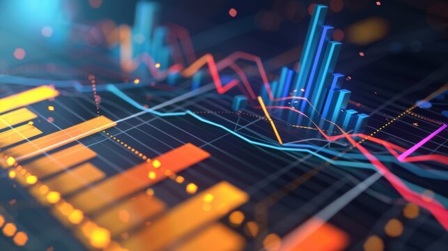 grafico economia, istogrammi, statistiche, analisi dati